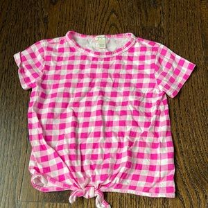 Crewcuts pink gingham top 6-7